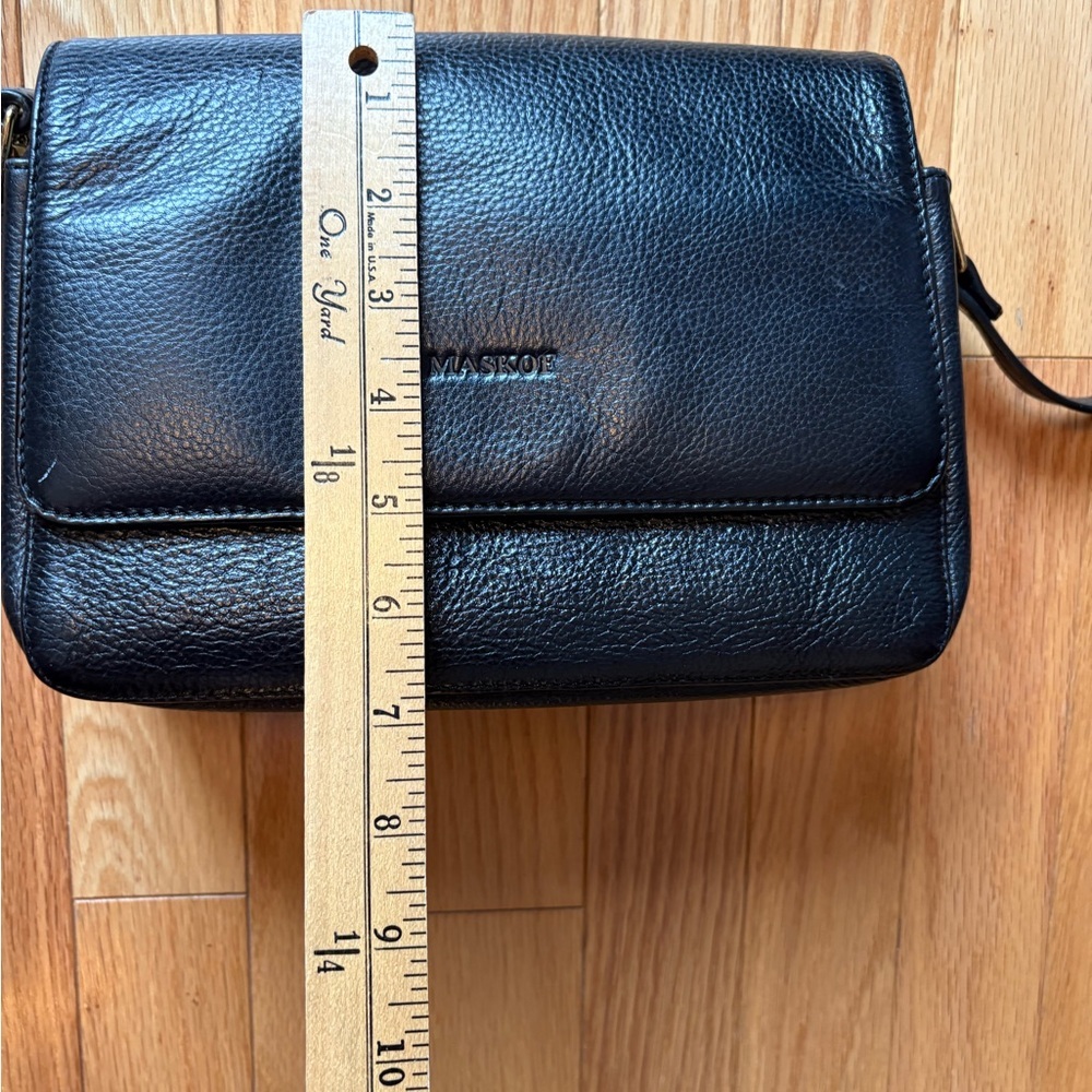 Gorgeous Black Leather Crossbody Bag, Vintage - Picture 12 of 13
